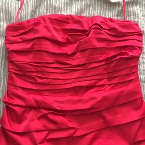 Strapless Pink Express Dress with Rouching